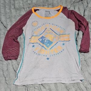 American Fighter Gray and Pink 3/4 Sleeve Tee